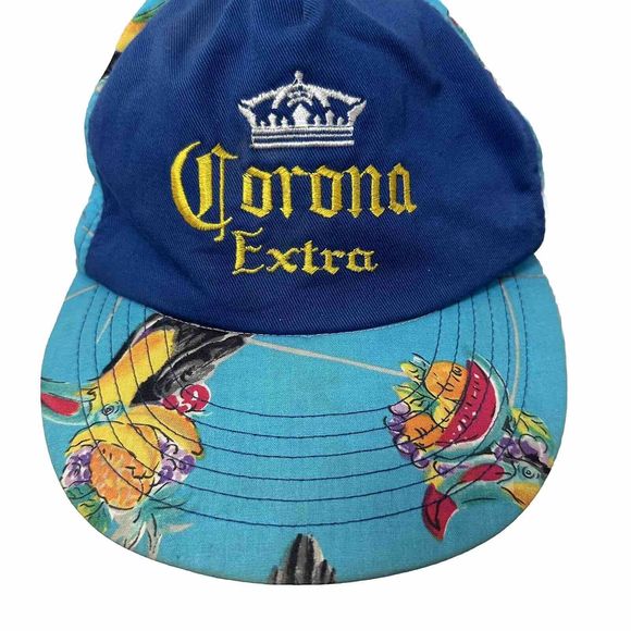 Vintage Corona Extra Hat Tropical Strapback Cap Beer 80s 90s Islander Tu… - Picture 2 of 8